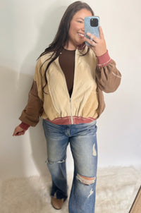 Kelsey Colorblock Bomber Jacket