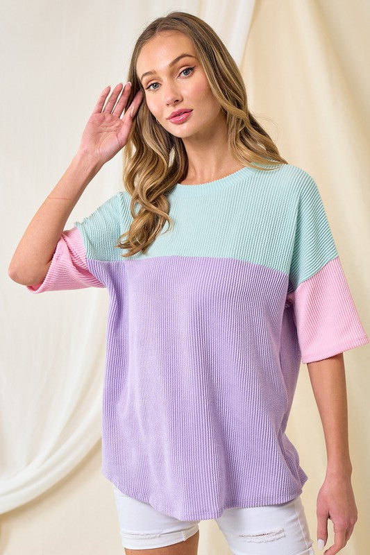 Calling Your Name Colorblock Top