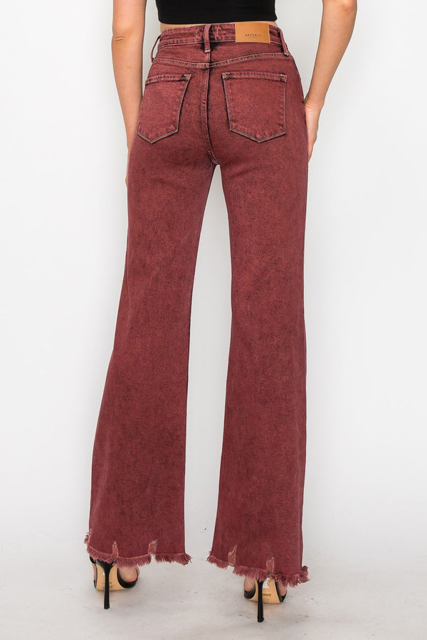 Artemis Vintage - Burgundy Vintage Flare Jeans