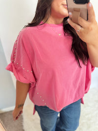 Studded Oversized Top