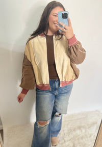 Kelsey Colorblock Bomber Jacket