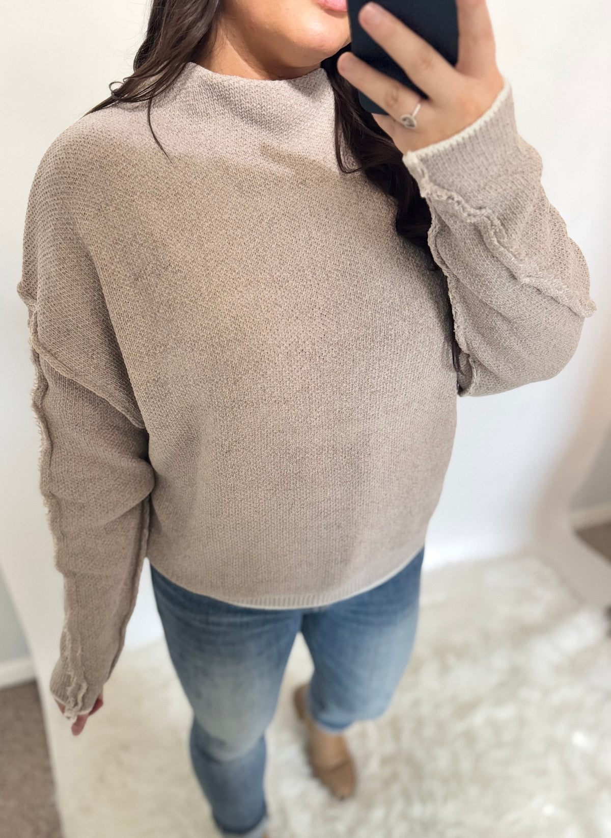 Cinnamon Sugar Mock Neck Sweater