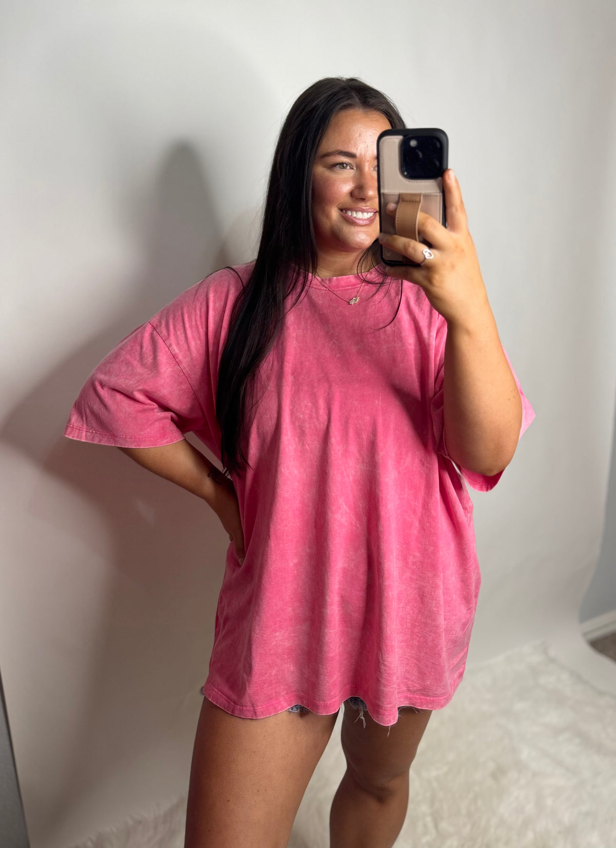 Dayglow Oversized Boxy Tee- Fuchsia