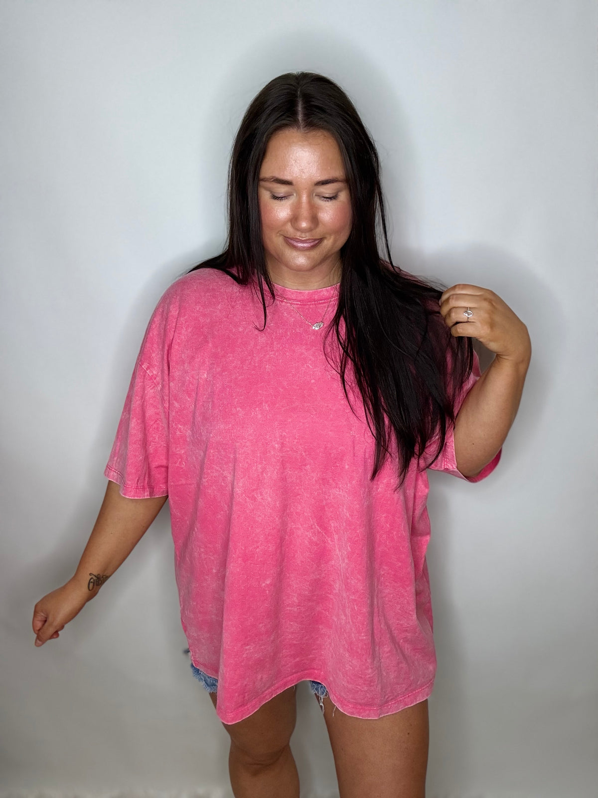 Dayglow Oversized Boxy Tee- Fuchsia