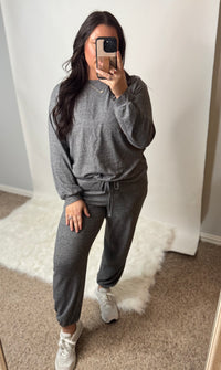 Lounging Around Hacci Set - Heathered Black