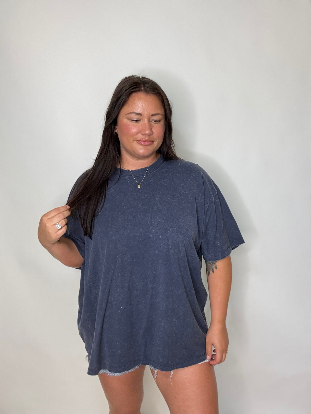 Dayglow Oversized Boxy Tee- Blueberry