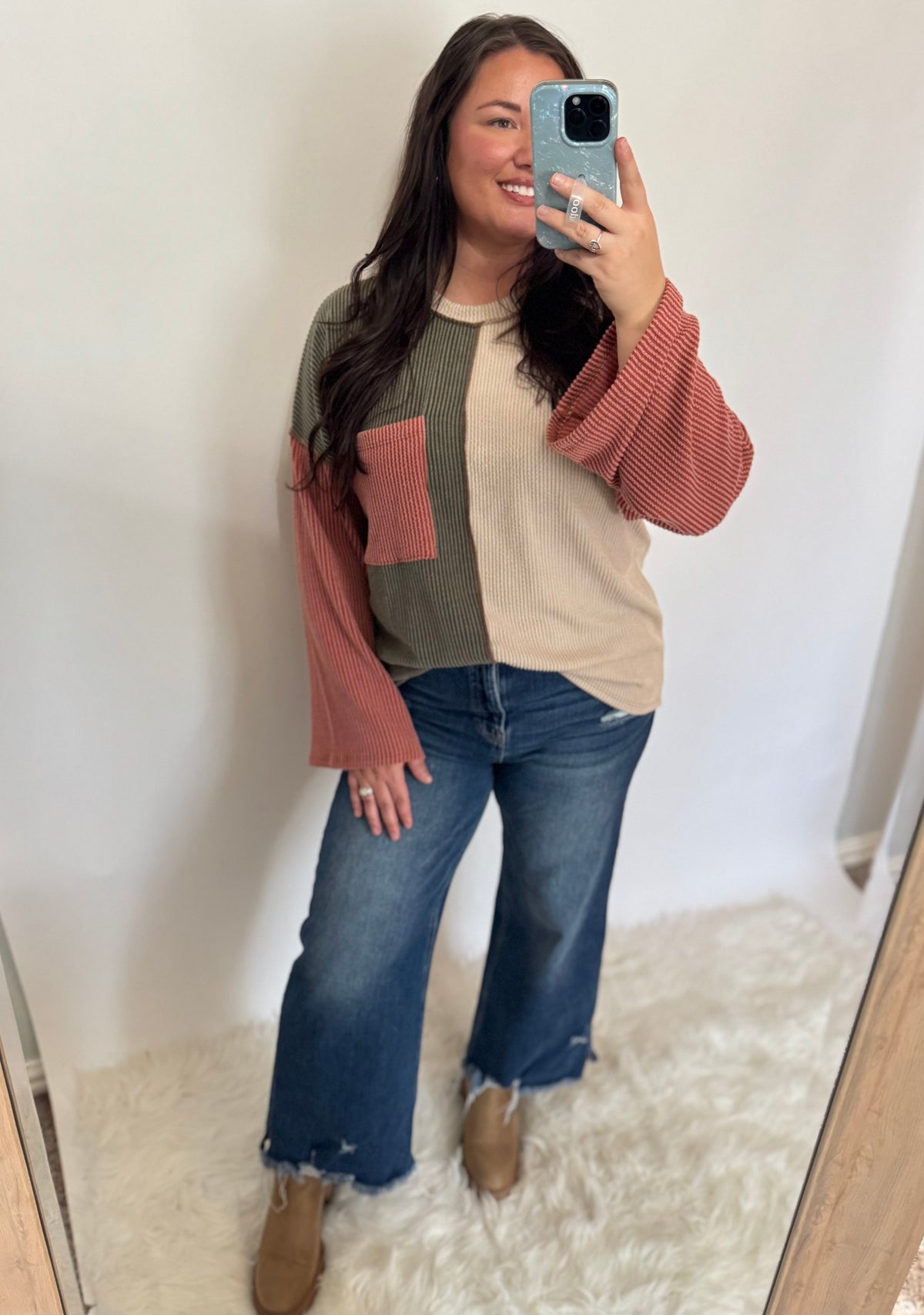 Alisha Colorblock Ribbed Top