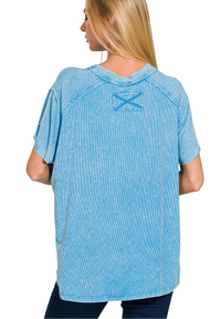 Beachside Washed Boat Neck Top