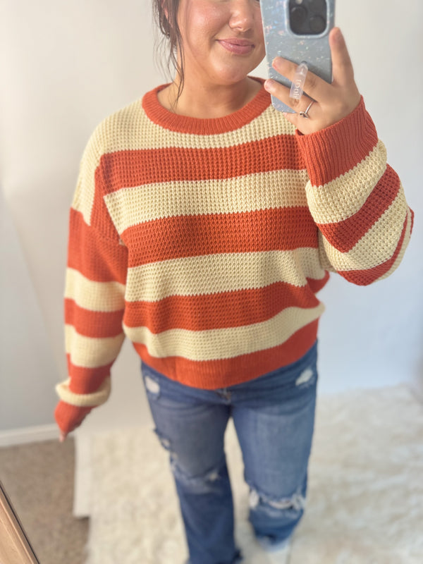 Pumpkin Patch Striped Sweater