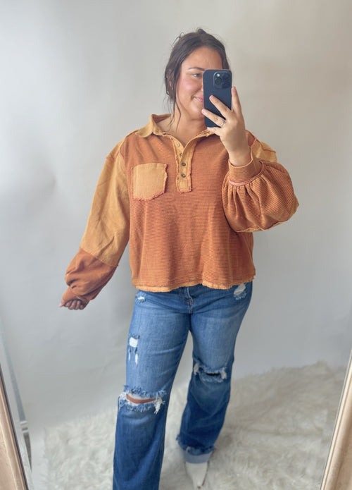 Pumpkin Spice Knit Top