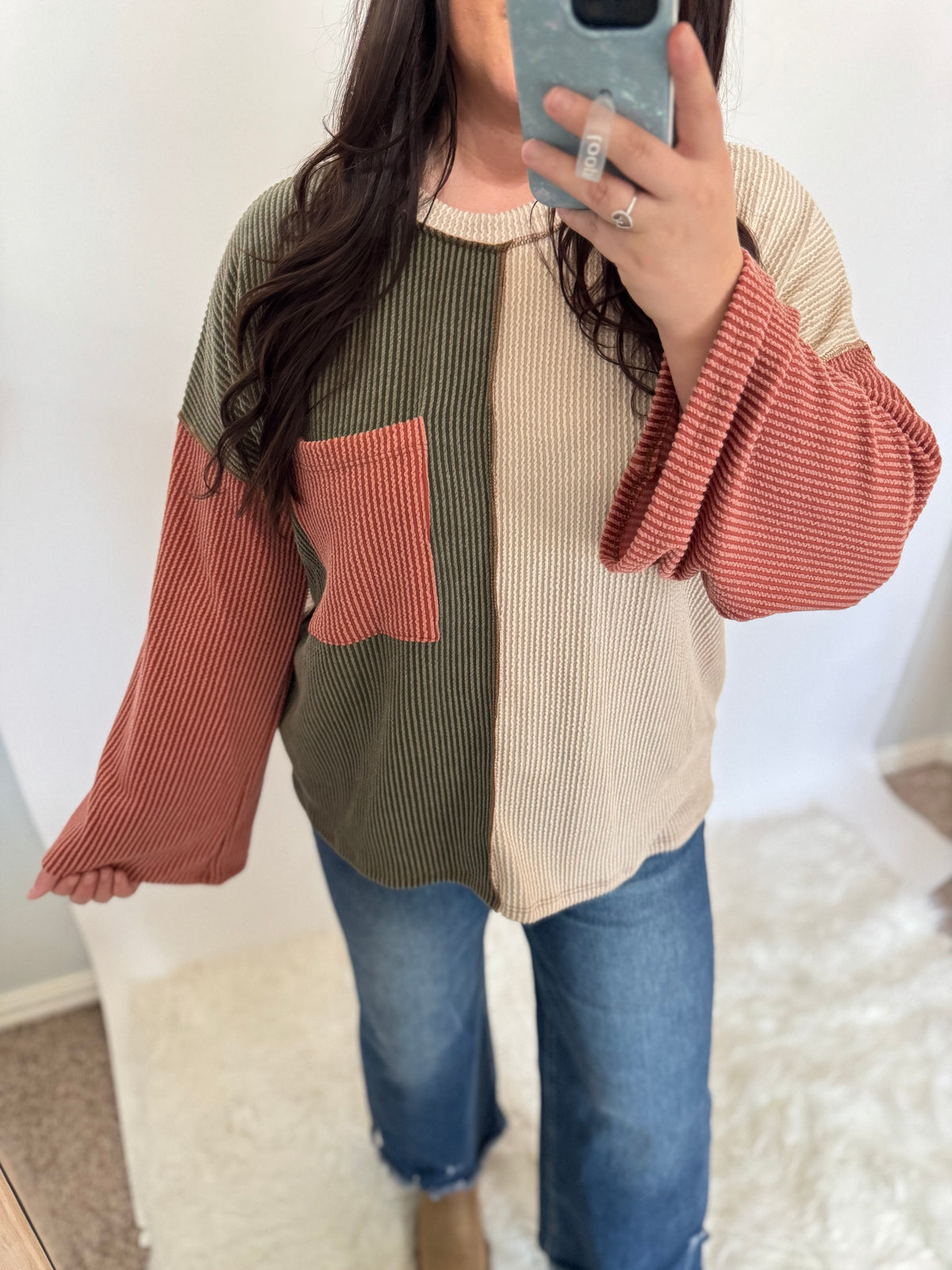 Alisha Colorblock Ribbed Top