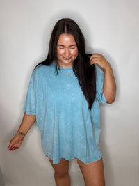 Dayglow Oversized Boxy Tee- Teal