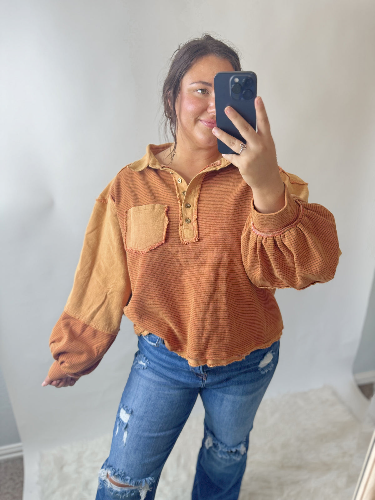 Pumpkin Spice Knit Top