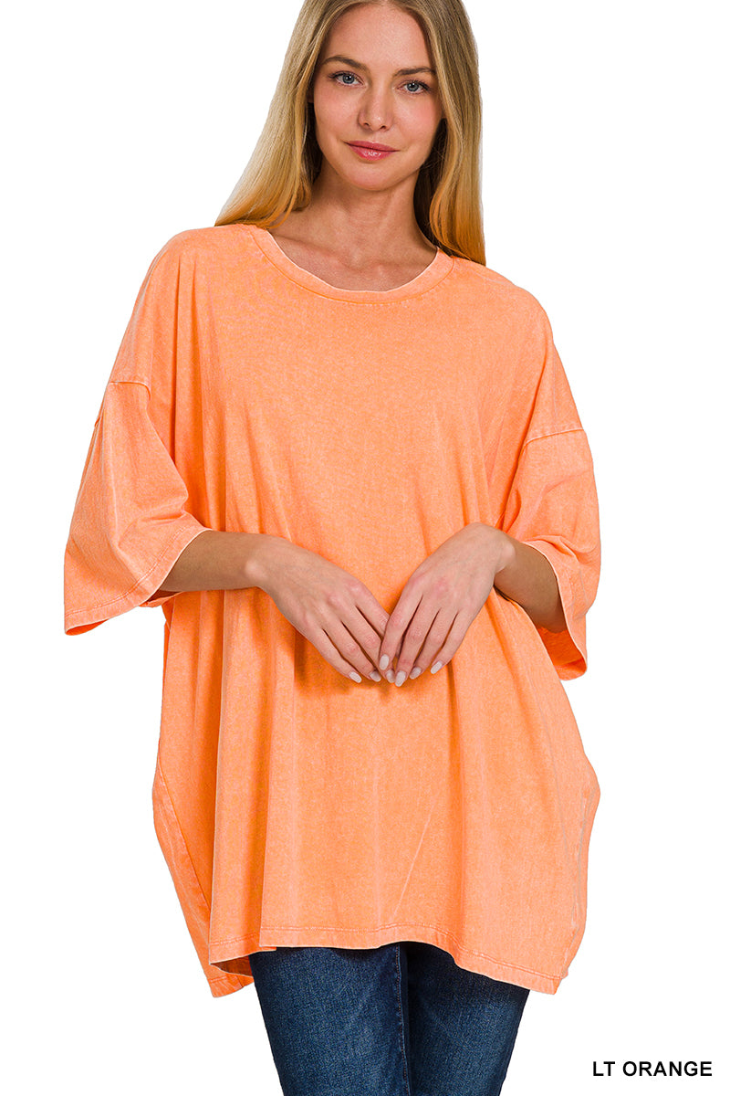 Dayglow Oversized Boxy Tee- Orange