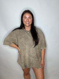 Dayglow Oversized Boxy Tee- Mocha