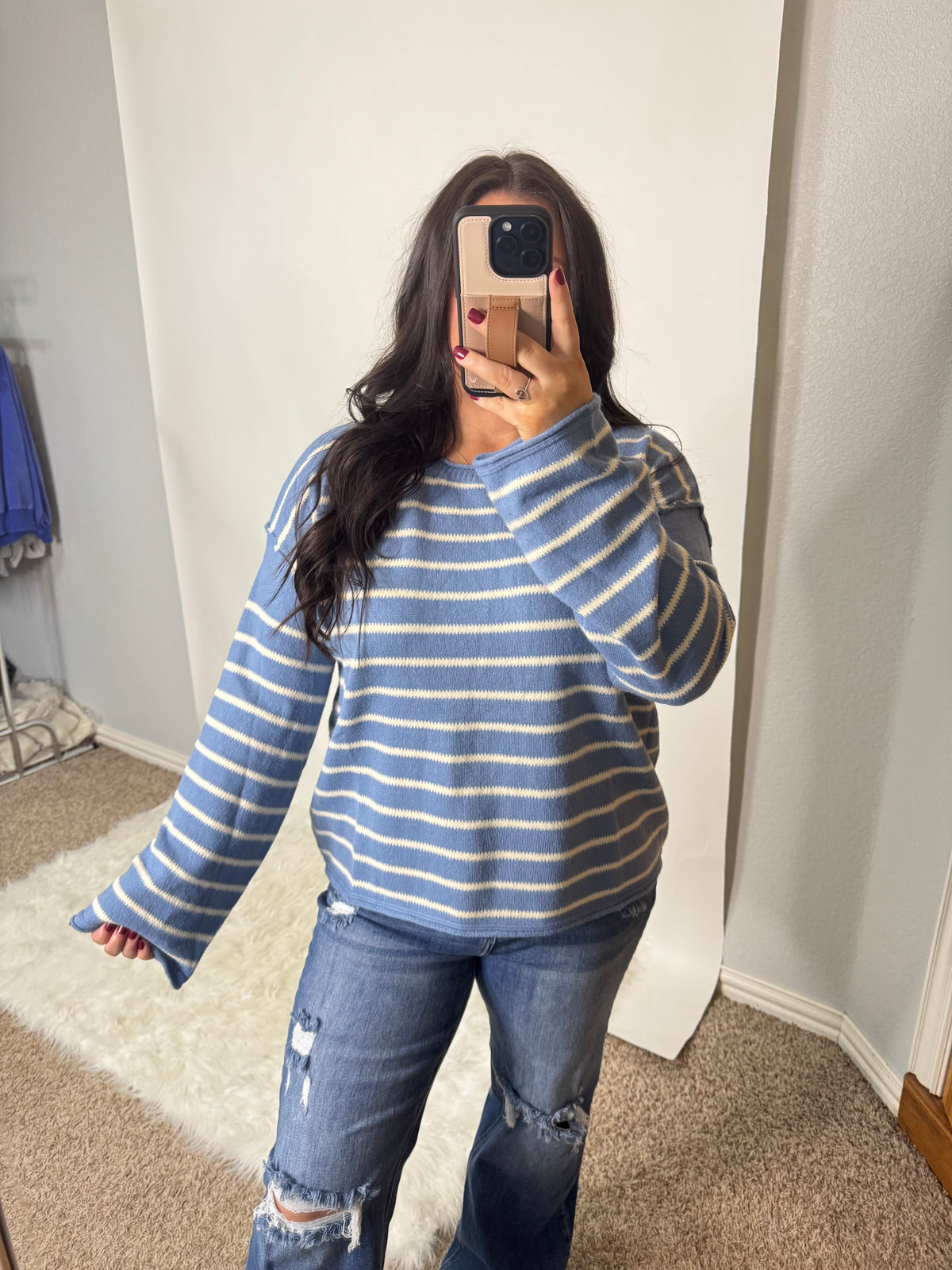 Caroline Soft Striped Sweater Top