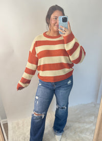 Pumpkin Patch Striped Sweater