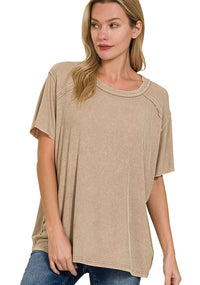 Beachside Washed Boat Neck Top