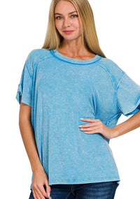 Beachside Washed Boat Neck Top