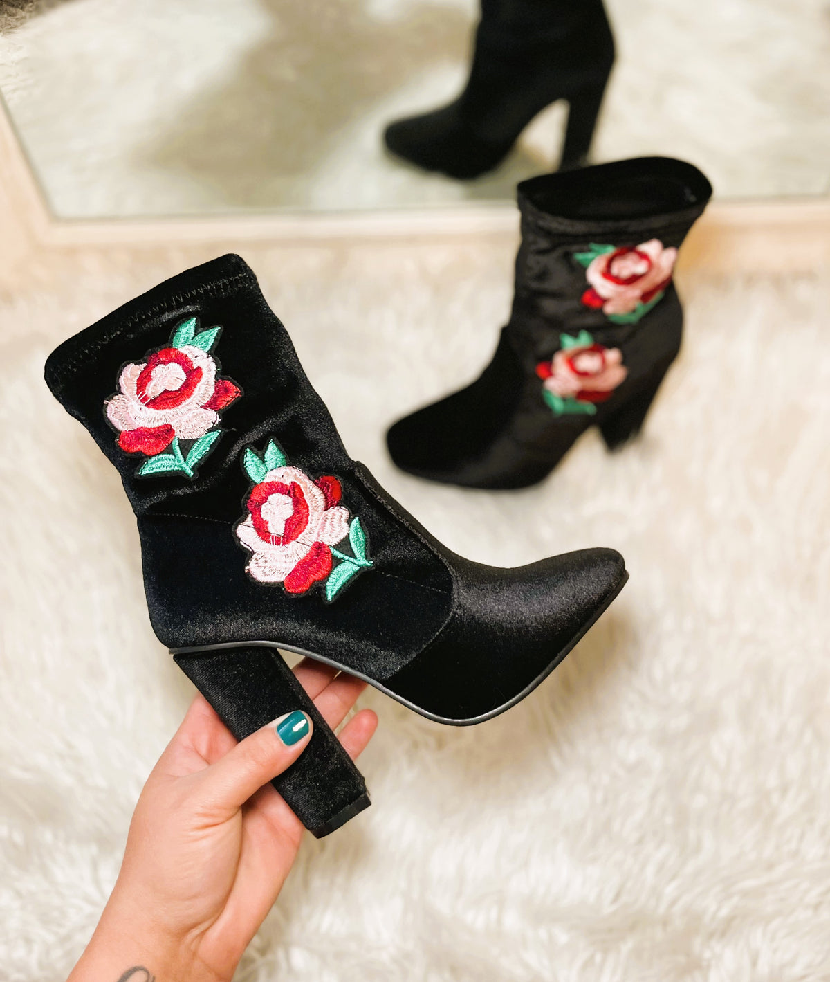 San Antonio Rose Sock Booties