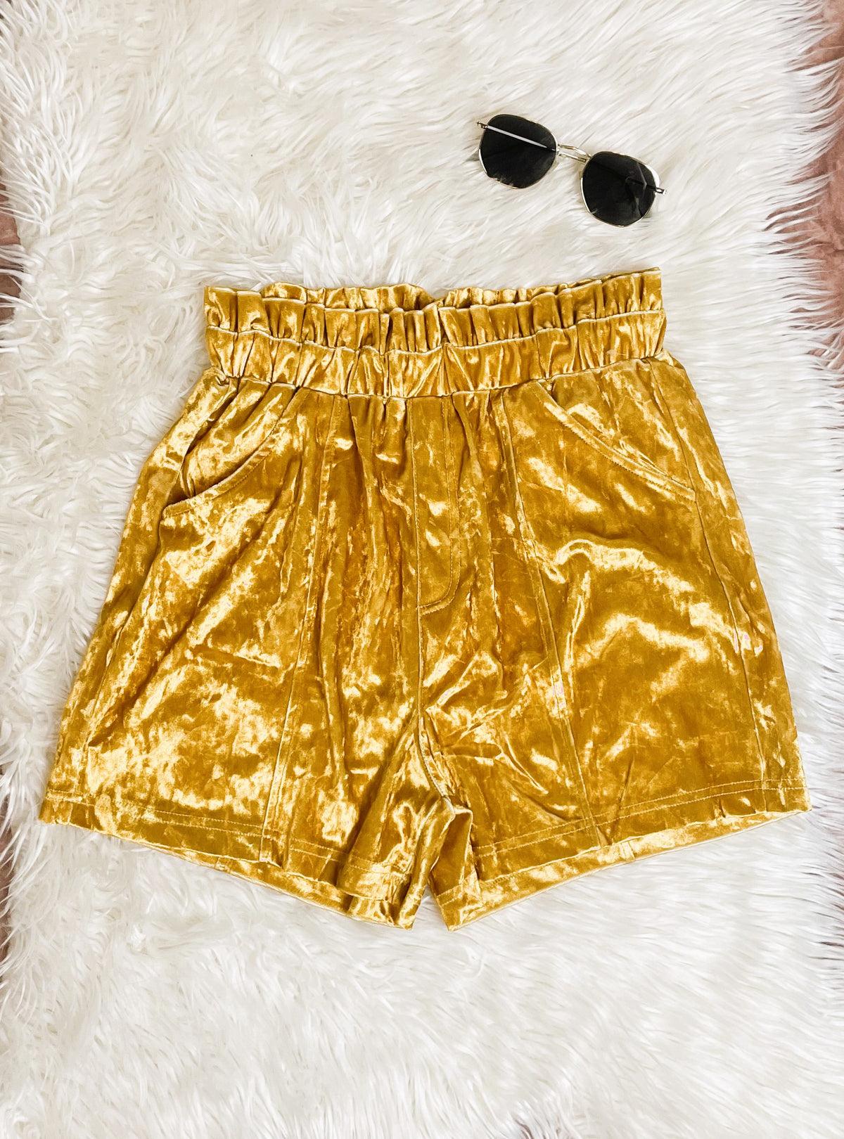 Here Comes the Sun Velvet Shorts