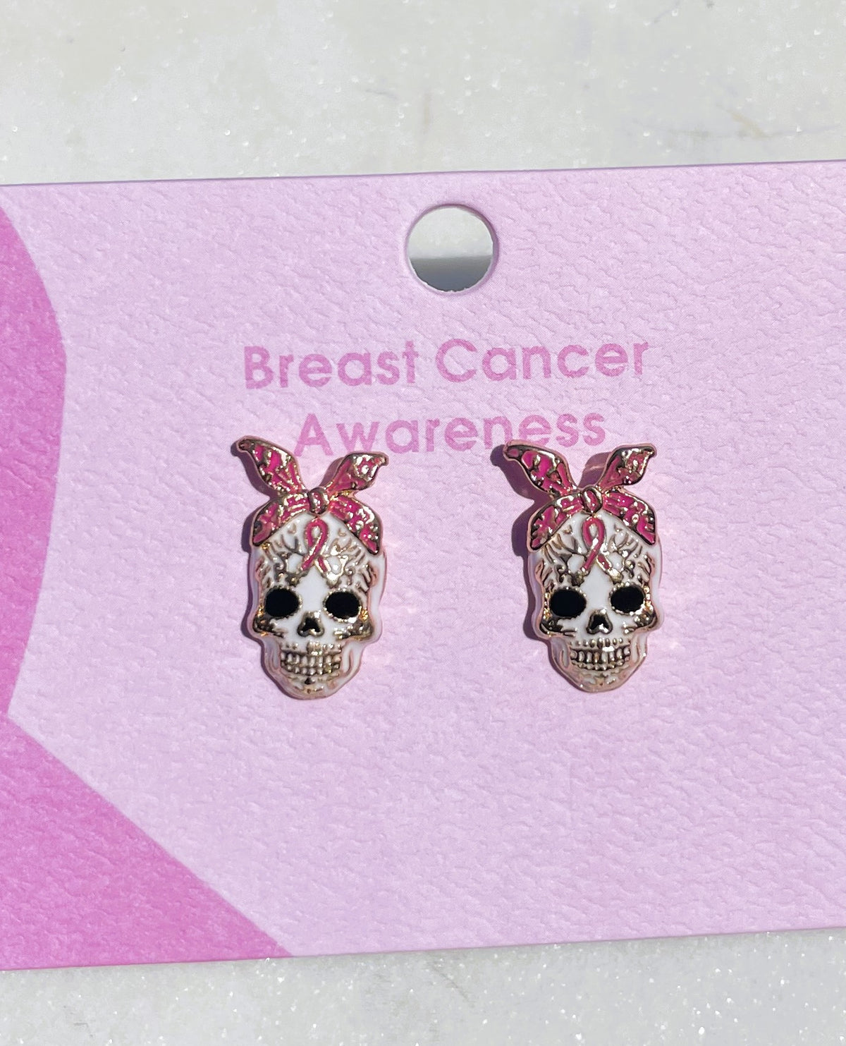 Breast Cancer Awareness Stud Earrings