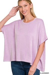 Lavender Fields Dolman Ribbed Top