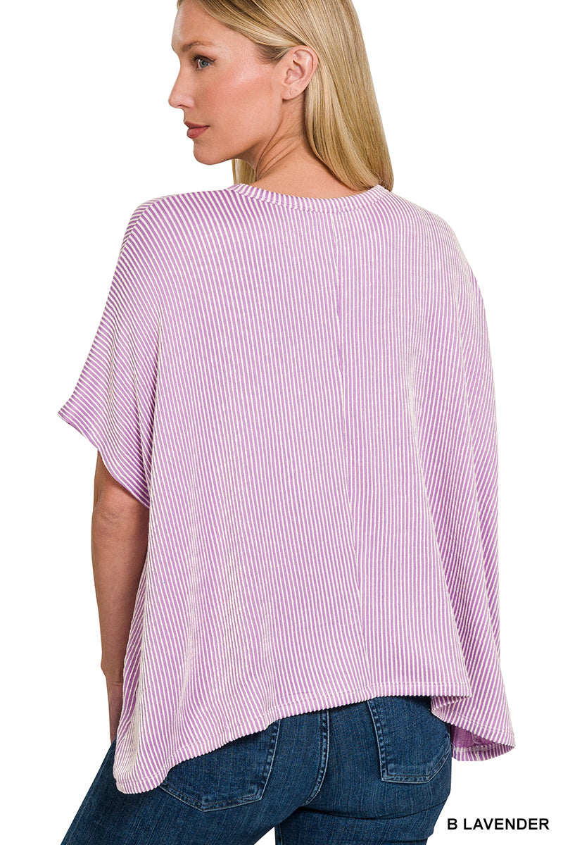 Lavender Fields Dolman Ribbed Top