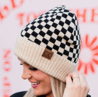 C.C Checkered Wool Beanie